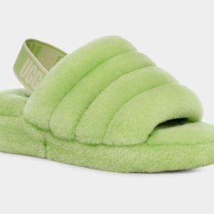 UGG Fluff Yeah Logo Slide for Women Size US 11 - Parakeet Green